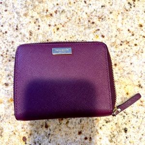 Kate Spade Laurel Way Darci Deep Plum Small Zip Around Wallet